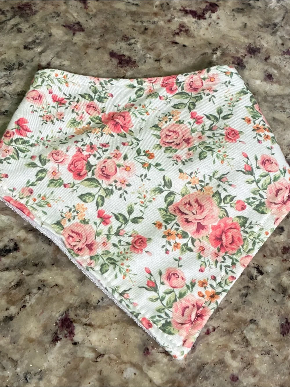 Baby Bib Set - Pink, White, Green Floral - Kids Accessories